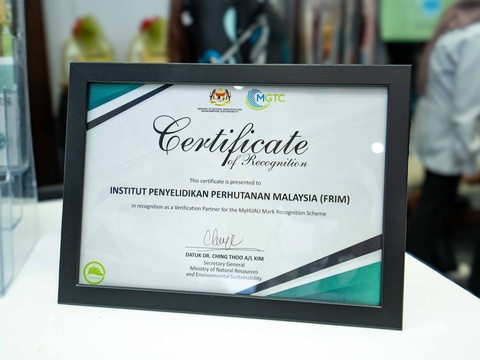 FRIM DIIKTIRAF SEBAGAI RAKAN PENGESAH MYHIJAU