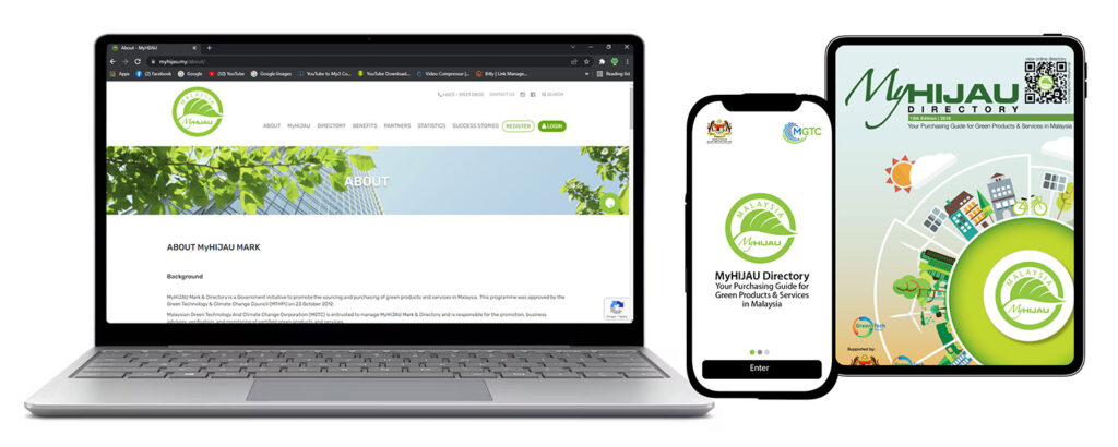 MyHIJAU directory on web, mobile app and digital publication